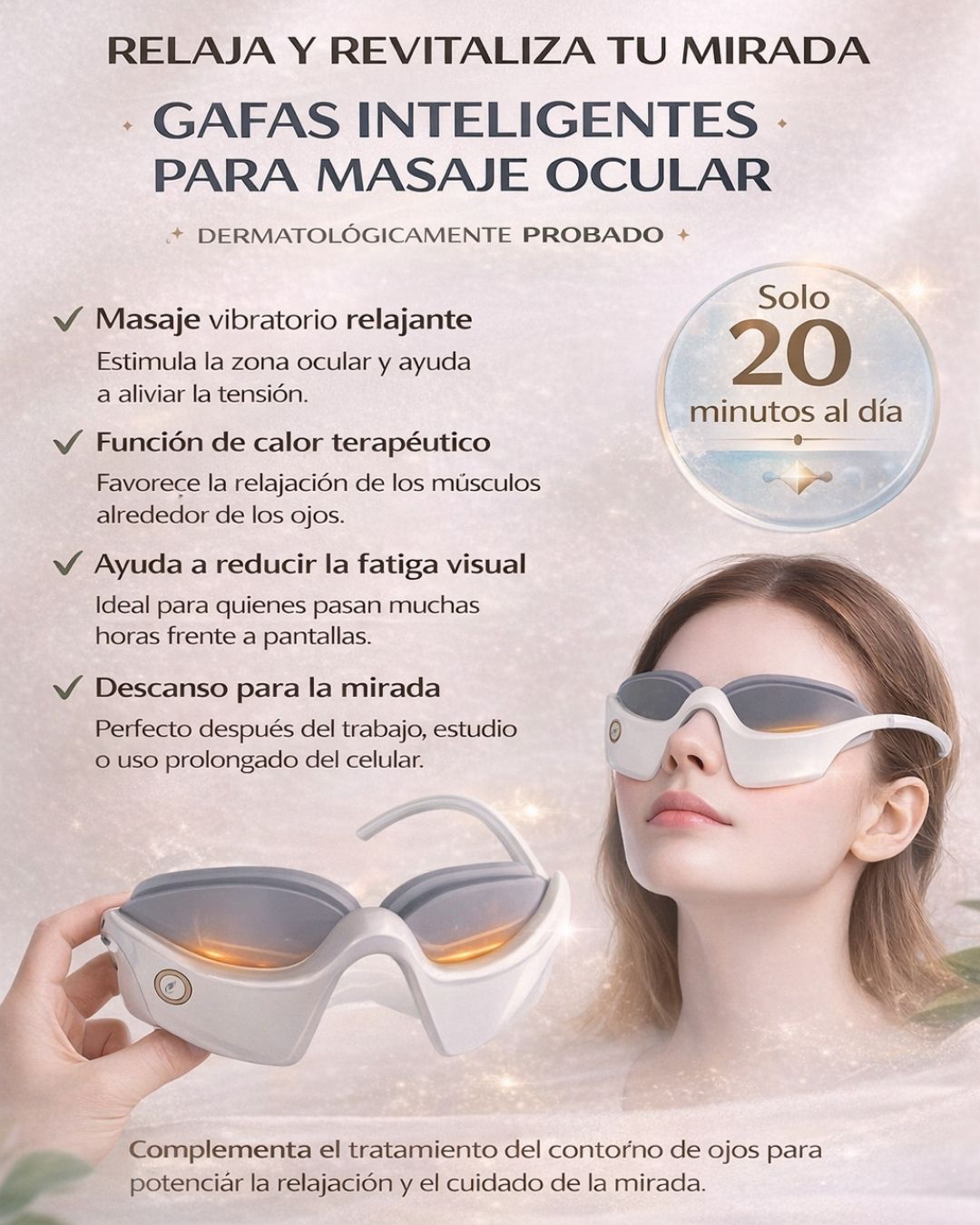 Gafas Masajeadoras Oculares Inteligentes | Relajación con Calor y Vibración